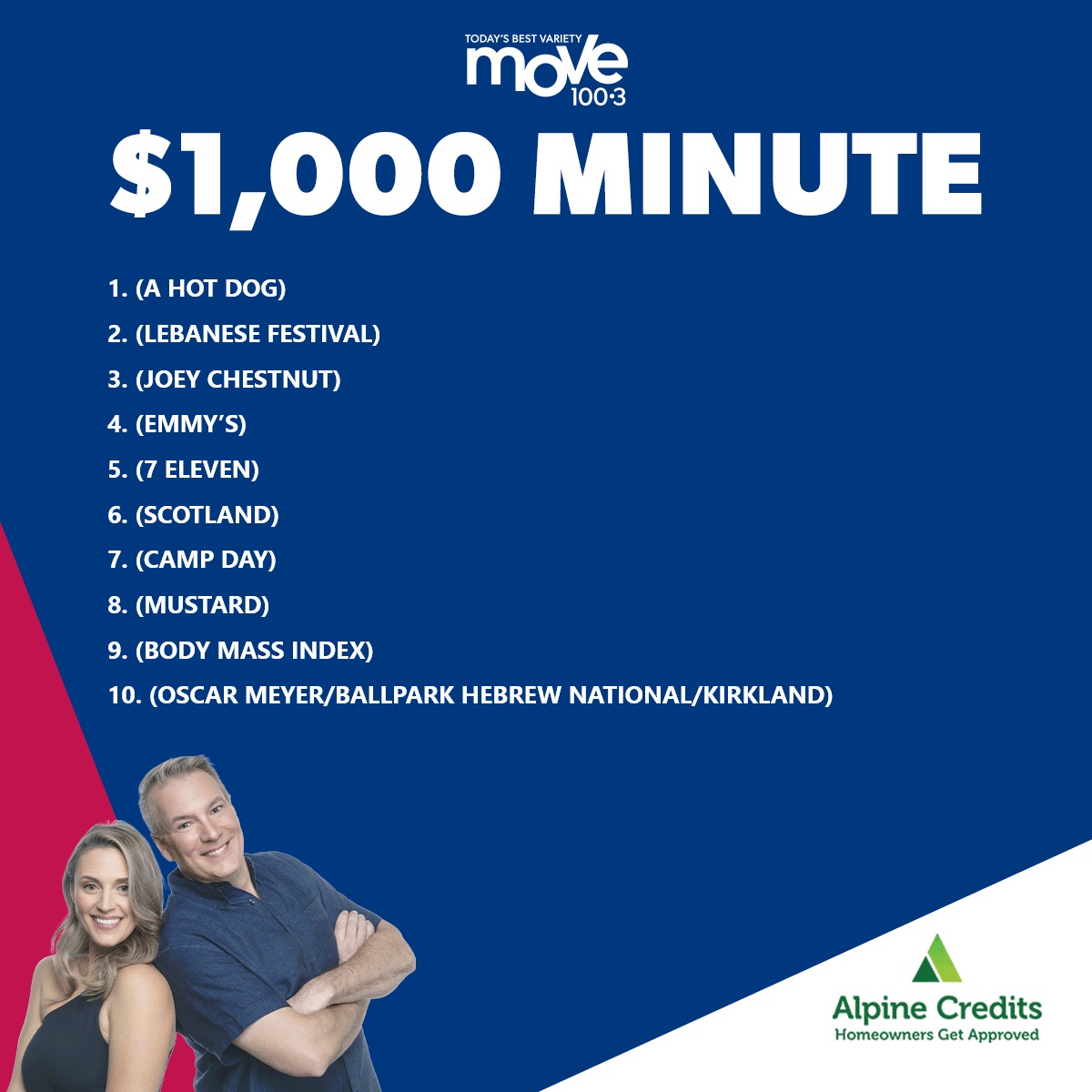 It's Hot Dog Day - So look for a couple of questions about the tube steak! #thousanddollarminute #SophieandJeff