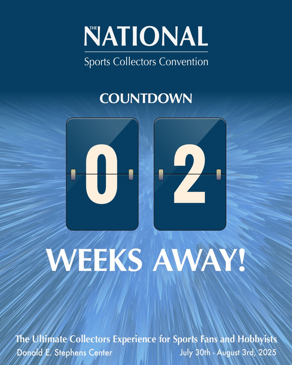 🚨 We're officially 2 WEEKS AWAY! 🚨

The countdown is ON for the world’s LARGEST gathering of collectors, dealers, and fans of sports &amp; entertainment memorabilia! 🏆🔥

Whether you're chasing grails, meeting your favorite personalities, or just soaking it all in — you don’t want