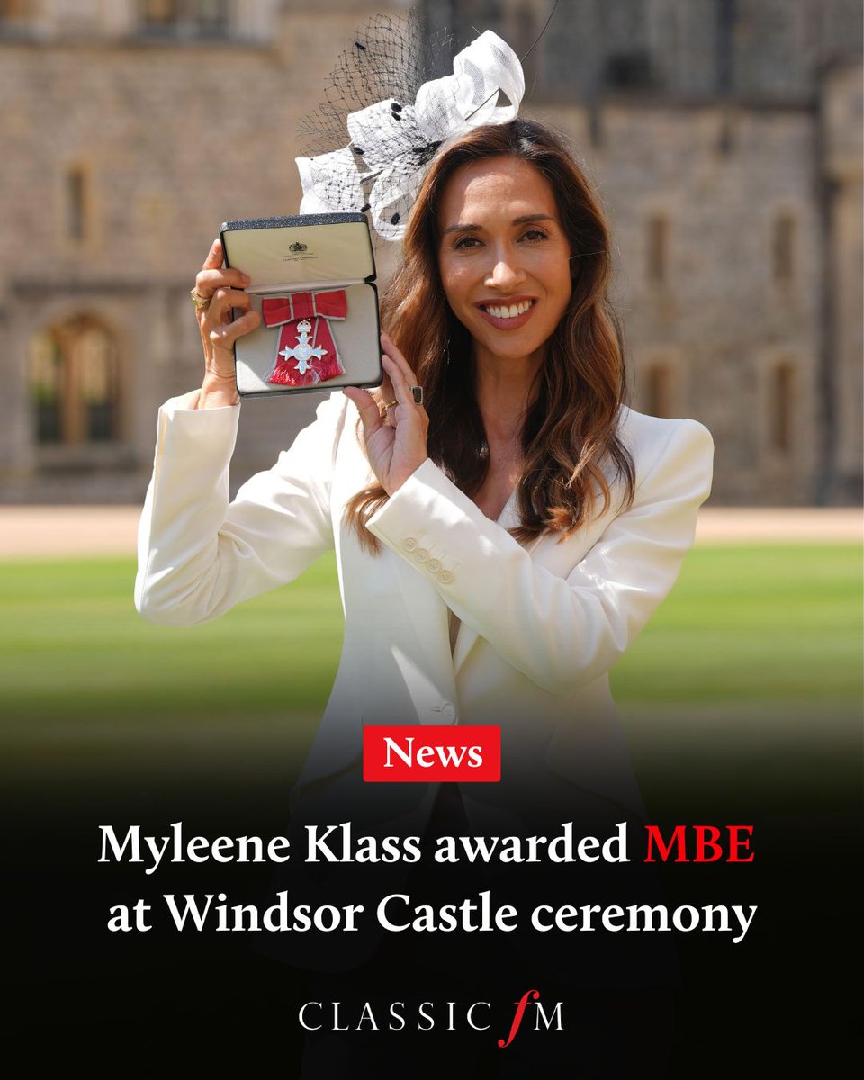 ClassicFM's tweet image. Congratulations, Myleene Klass MBE! ❤️
Myleene was made a Member of the Order of the British Empire today during an Investiture ceremony at Windsor Castle.
The honour recognises her services to women's health, miscarriage awareness and to charity.