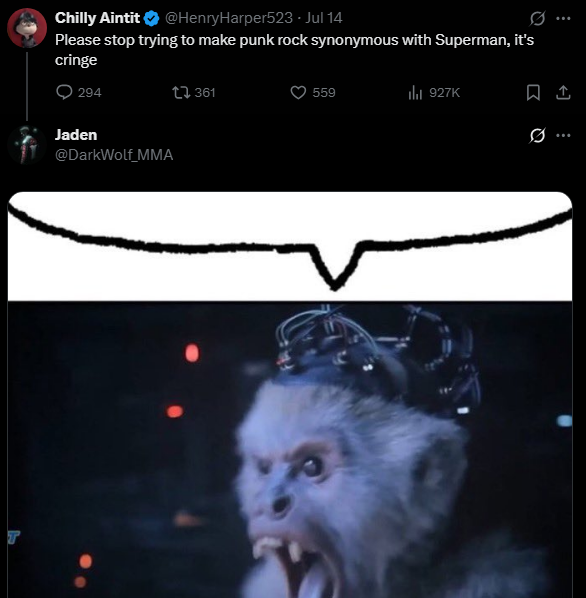 thank you james gunn for providing the perfect response meme for twitter blue checks