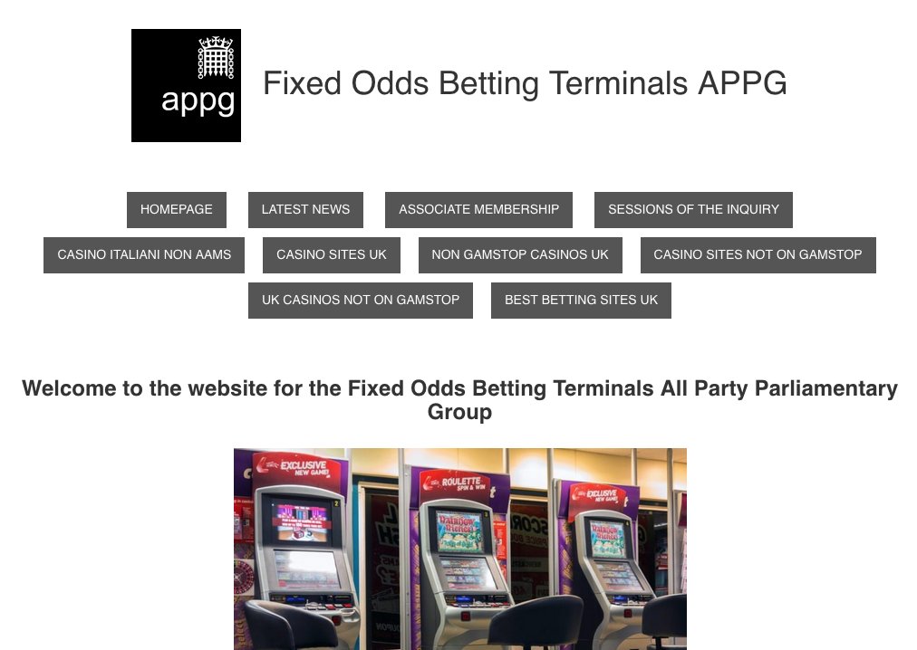 One thing I discovered while writing this is that the All Party Parliamentary Group on FOBTs's website has been taken over, cloned and riddled with links to black market online casinos. 😆 fobt-appg.com
