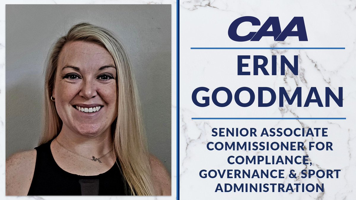 CAASports's tweet image. WELCOME TO THE CAA, ERIN! 👋
The new Senior Associate Commissioner for Compliance, Governance & Sport Administration comes to the league after recent stints at Old Dominion and the Atlantic 10 Conference!
🗞️ | bit.ly/4lW9t8O