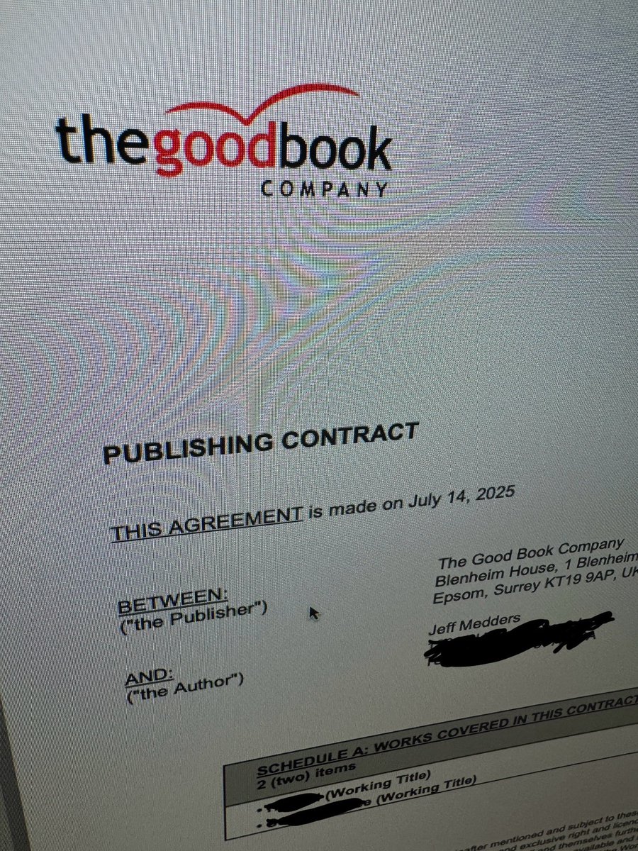 drmedders's tweet image. Thrilled to share that I’ve signed a 2 book contract with my friends and partners at @thegoodbookusa! I’m so excited about these books!
One on the unique promises Jesus makes us in the Gospels—his “I will” statements! 🙌 (2027)
And one on biblical spirituality, how to…