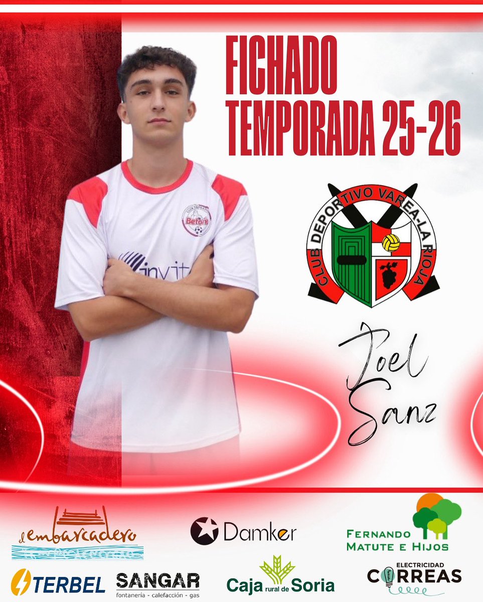 vareaoficial's tweet photo. 🟥⬜ COMUNICADO OFICIAL | FICHADO
~ATACANTE:
➡️YOEL SANZ jugara este año con nosotros. Delantero joven con hambre y ganas de competir. Viene procedente del juvenil del @cdbetono que acaba de ascender a división de honor.
¡Vuestros éxitos serán los nuestros! ❤️
#cdvarea⚪🔴 https://t.co/Vw88NqdK1j
