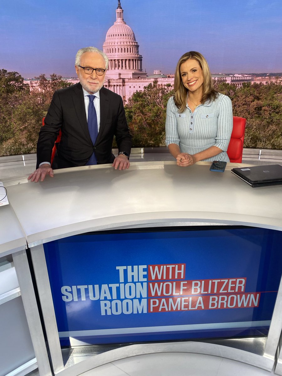 wolfblitzer's tweet image. Good to have my co-anchor @PamelaBrownCNN back with me in Washington for our two hour “Situation Room.” She did really powerful and excellent reporting on the catastrophic floods in Texas. Please join us this morning and every weekday morning at 10AM Eastern.