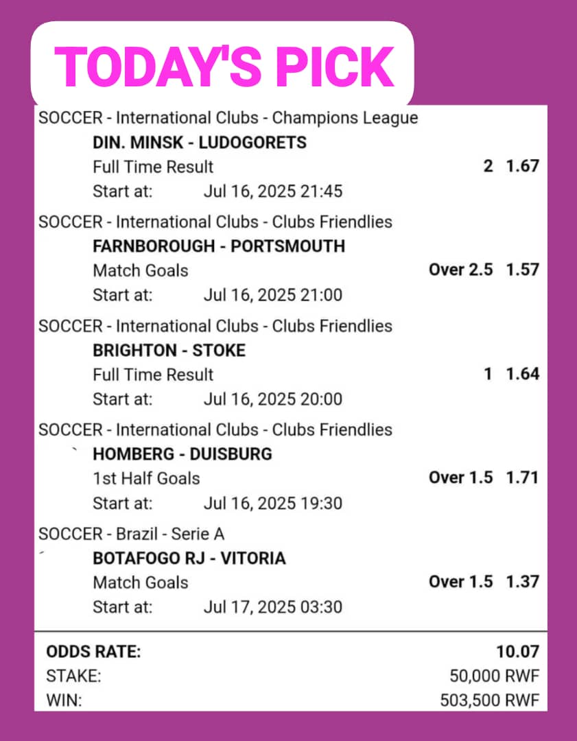 Todayz_Pick's tweet image. WEDNESDAY PICK...........
TOTAL ODDS: 10+🔥
80% Trusted..............
BetPAWA: ELSBWZJ
betpawa.ug/?bookingCode=E…