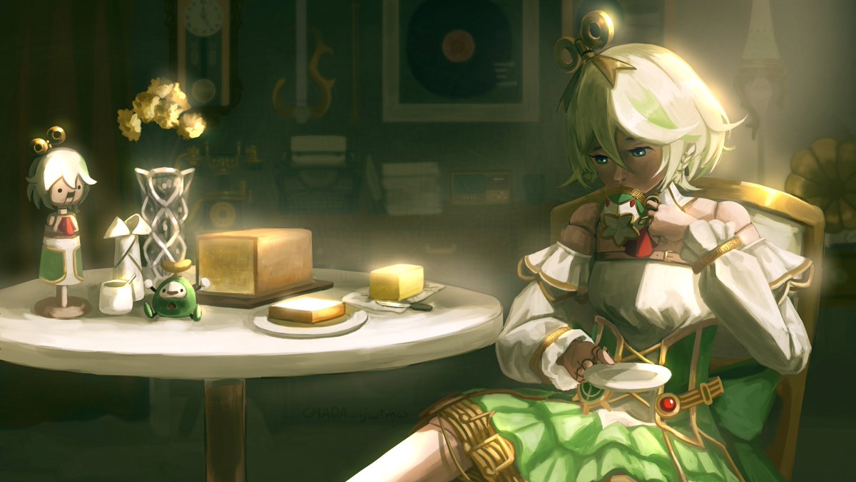 CHADA_ijwtmcs's tweet image. Cecilia drinking her tea
 #Immergination