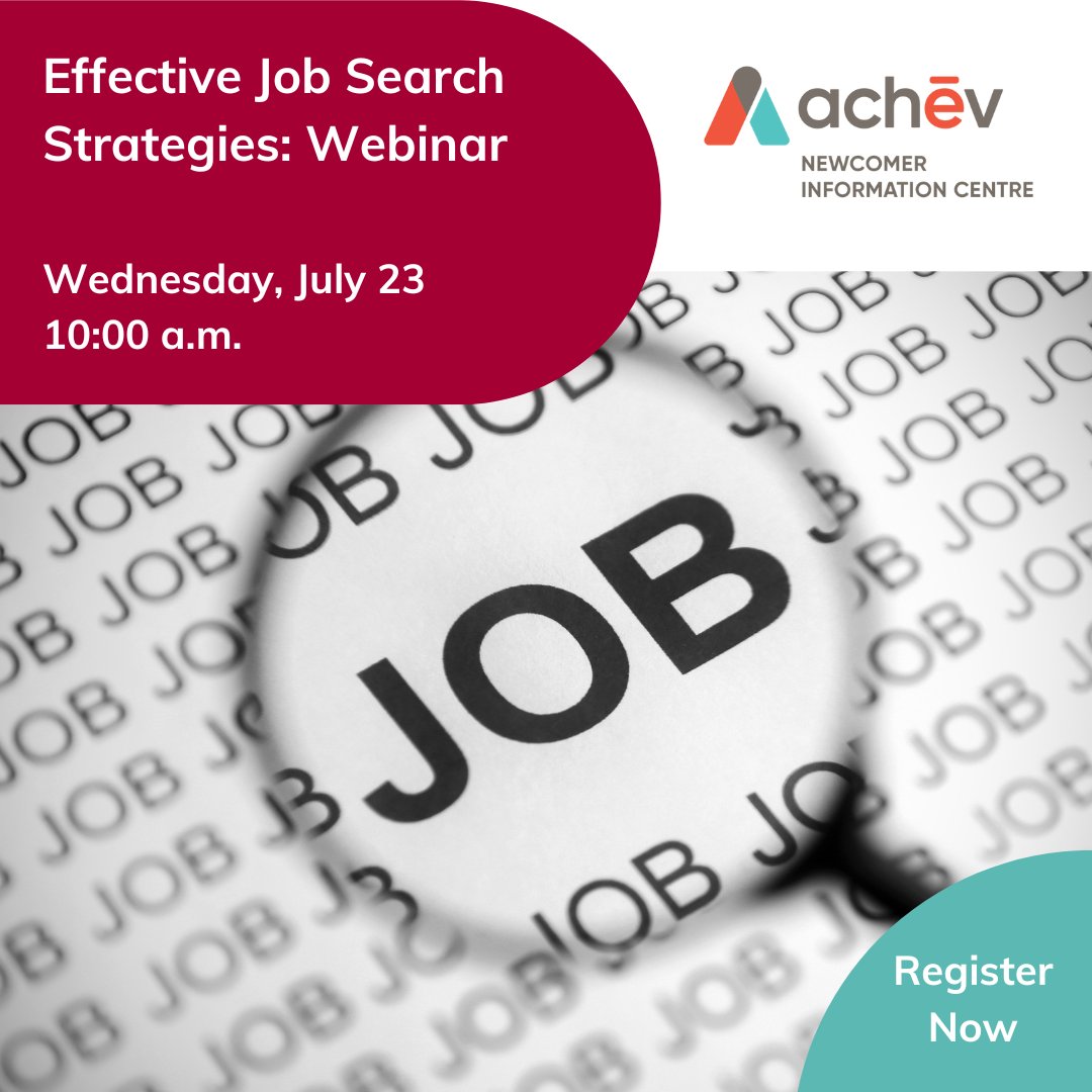 Want to learn highly effective job search techniques that will help you successfully find your next job? Attend our free “Effective Job Search Strategies” webinar on July 23 at 10 a.m. Register now: bit.ly/3Tygfpa  

#jobsearch #JobSeekers #webinar #Careers