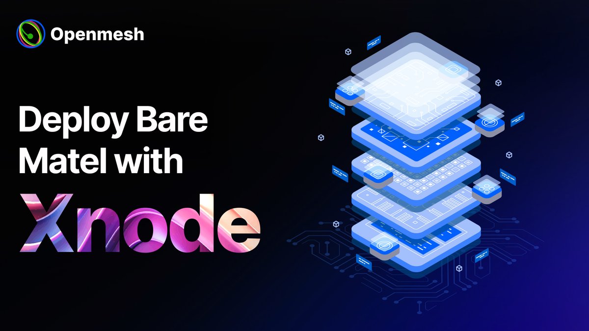 OpenmeshNetwork's tweet image. Ready to deploy with Xnode? It’s easy!
Pick your target—Xnode DVM, Bare Metal, and more.
Redeem cloud credits, choose providers, and configure seamlessly.
See the full guide here: cstu.io/8be055
