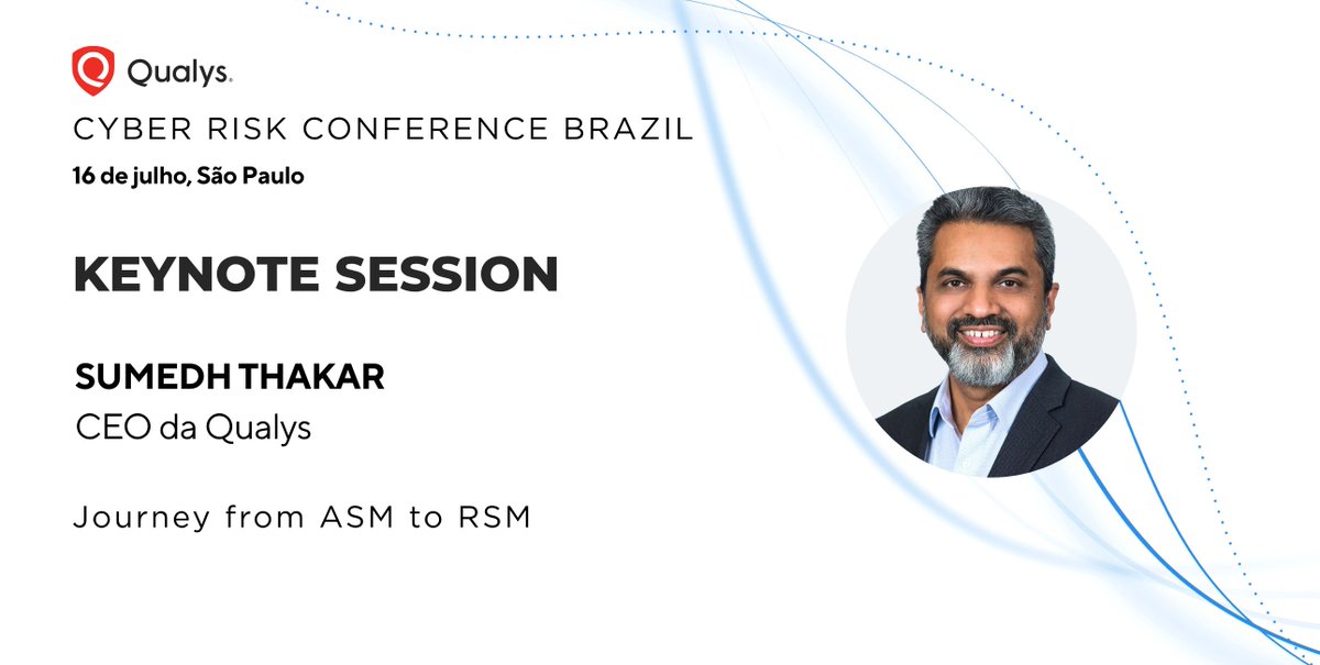 qualys's tweet image. At the Cyber Risk Conference Brazil, @Qualys CEO Sumedh Thakar traces the shift from Attack Surface Management to Risk Surface Management. Learn how a continuous, risk‑driven approach aligns security with business objectives and builds resilience. bit.ly/44x3nWJ