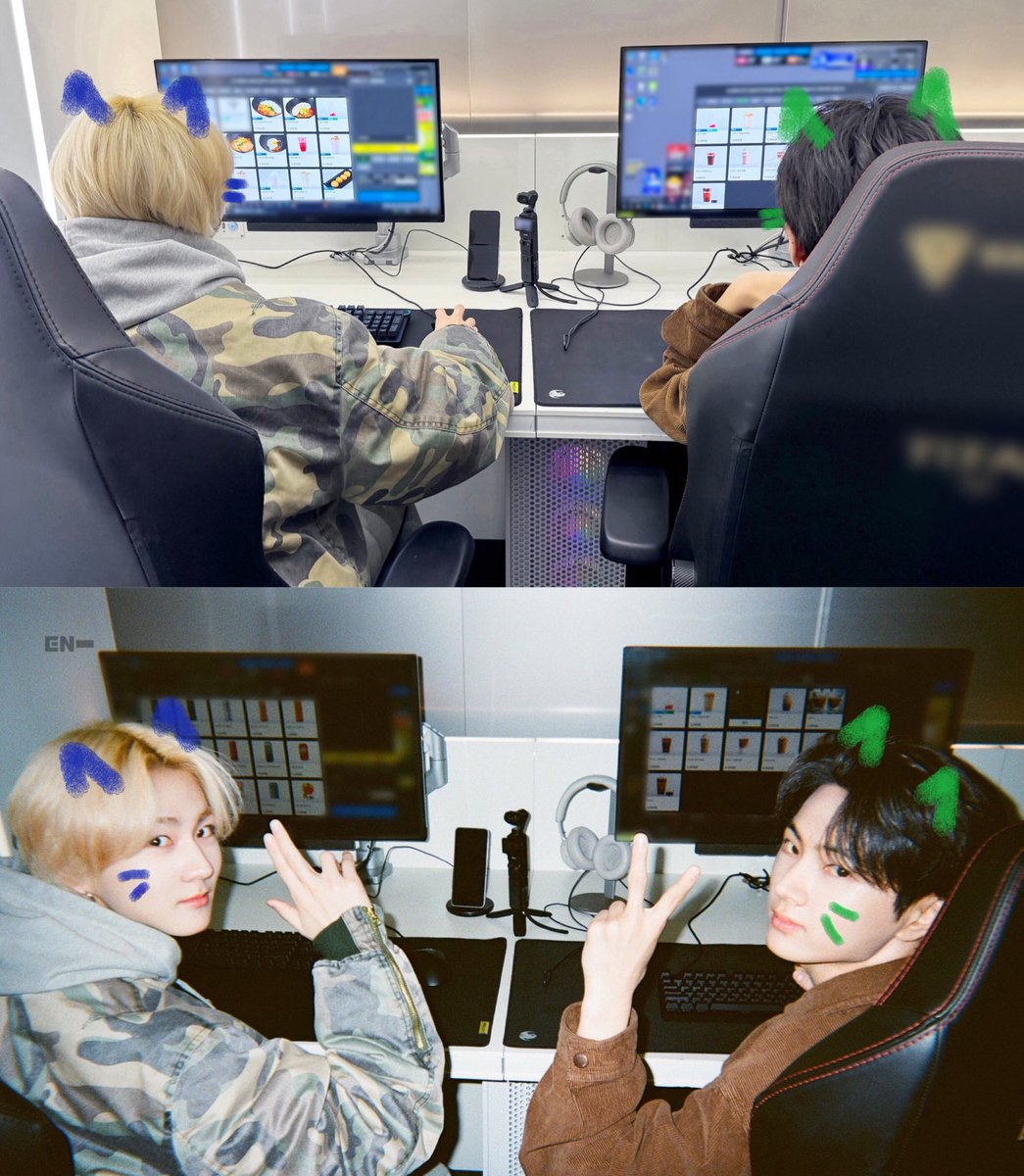 MY TWO LITTLE GAMER CUTIE CATS: JUNGWON &amp; JAY 💙💚