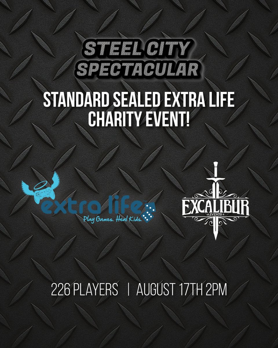 ExcaliburMTG's tweet image. Building pools for the Standard Sealed Extra Life Charity event at #steelcityspectacular !
All proceeds from this event benefit @ExtraLife4Kids , as well as the awesome raffles at their booth!
Register for this amazing event here:
topdeck.gg/event/extra-li…