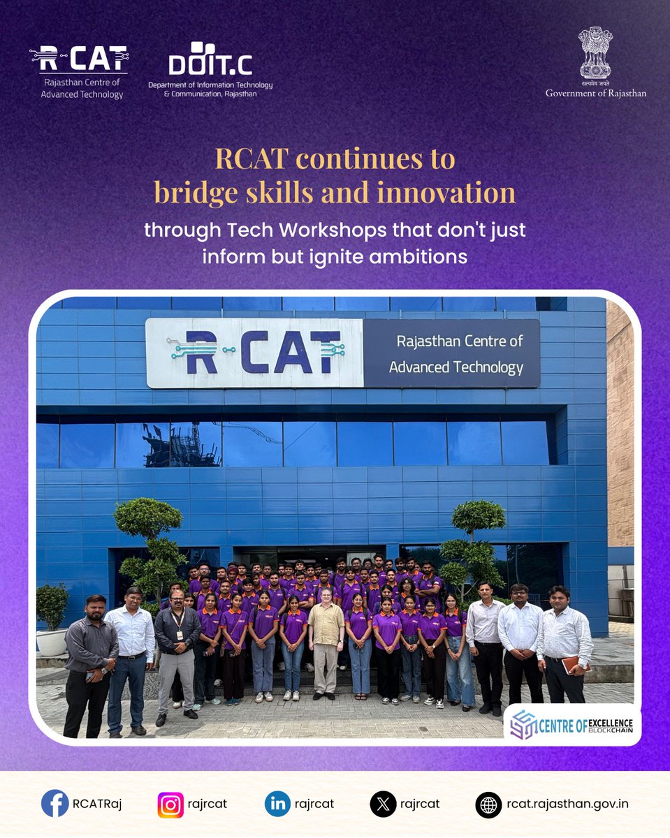 rajrcat's tweet image. RCAT hosted the brilliant minds from AU Ignite Future Skills Training Academy for an exciting Tech Workshop on Blockchain! 💻🔗
A day filled with curiosity, innovation, and future-ready learning- all under one roof. 🌟

#RCAT #AUIgnite #BlockchainWorkshop #EmergingTech