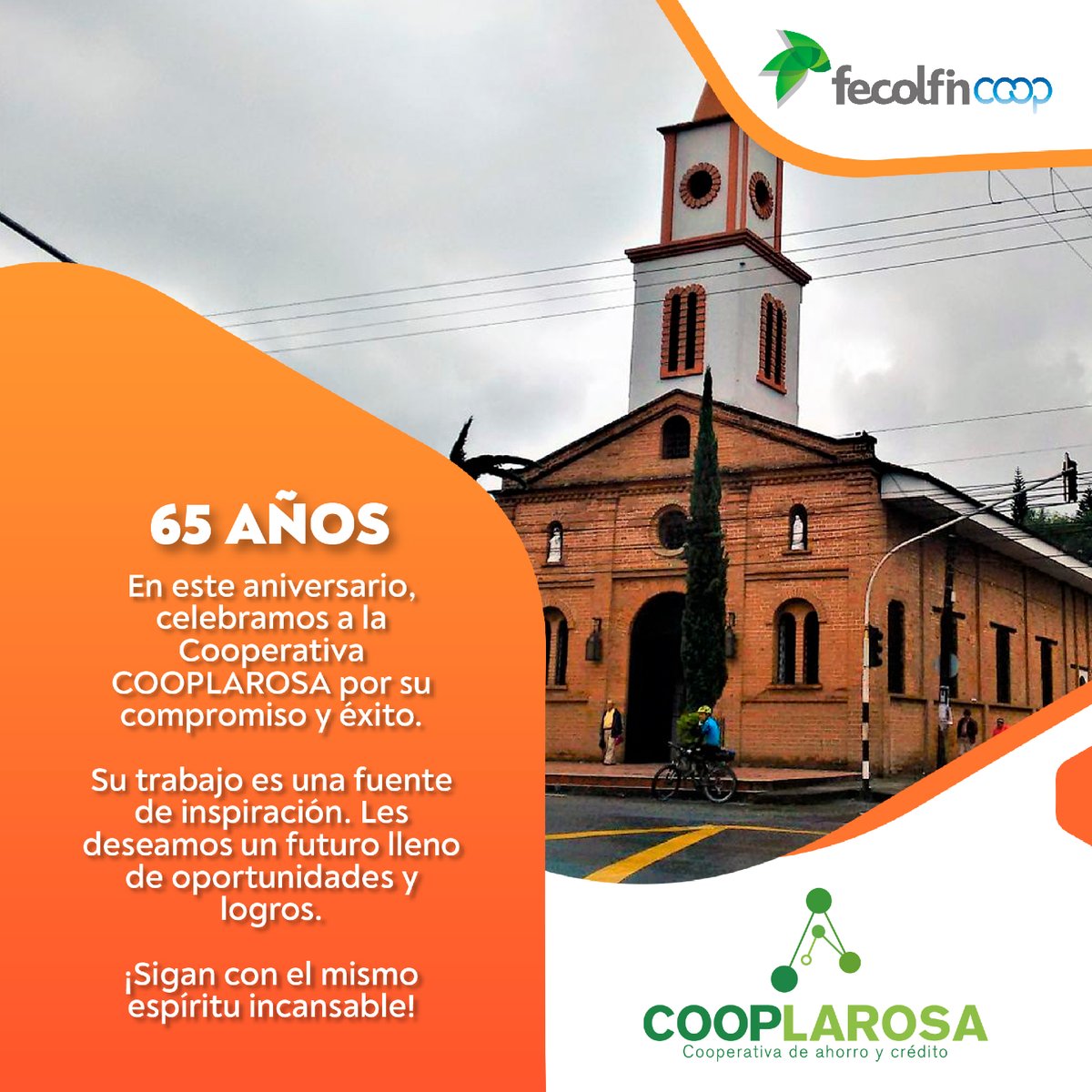 ¡Fecolfin felicita con gran emoción a la Cooperativa Cooplarosa! 🎉🤝✨ Reconocemos su destacado compromiso cooperativo, impulsando el desarrollo y la solidaridad en cada paso. Únete a nosotros para celebrar y rendir homenaje a esta cooperativa excepcional.