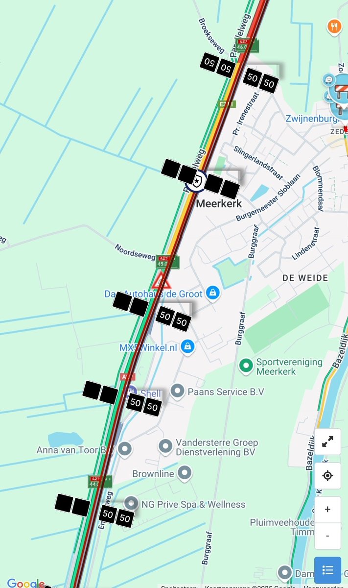 Ongeval op de A27 bij Meerkerk