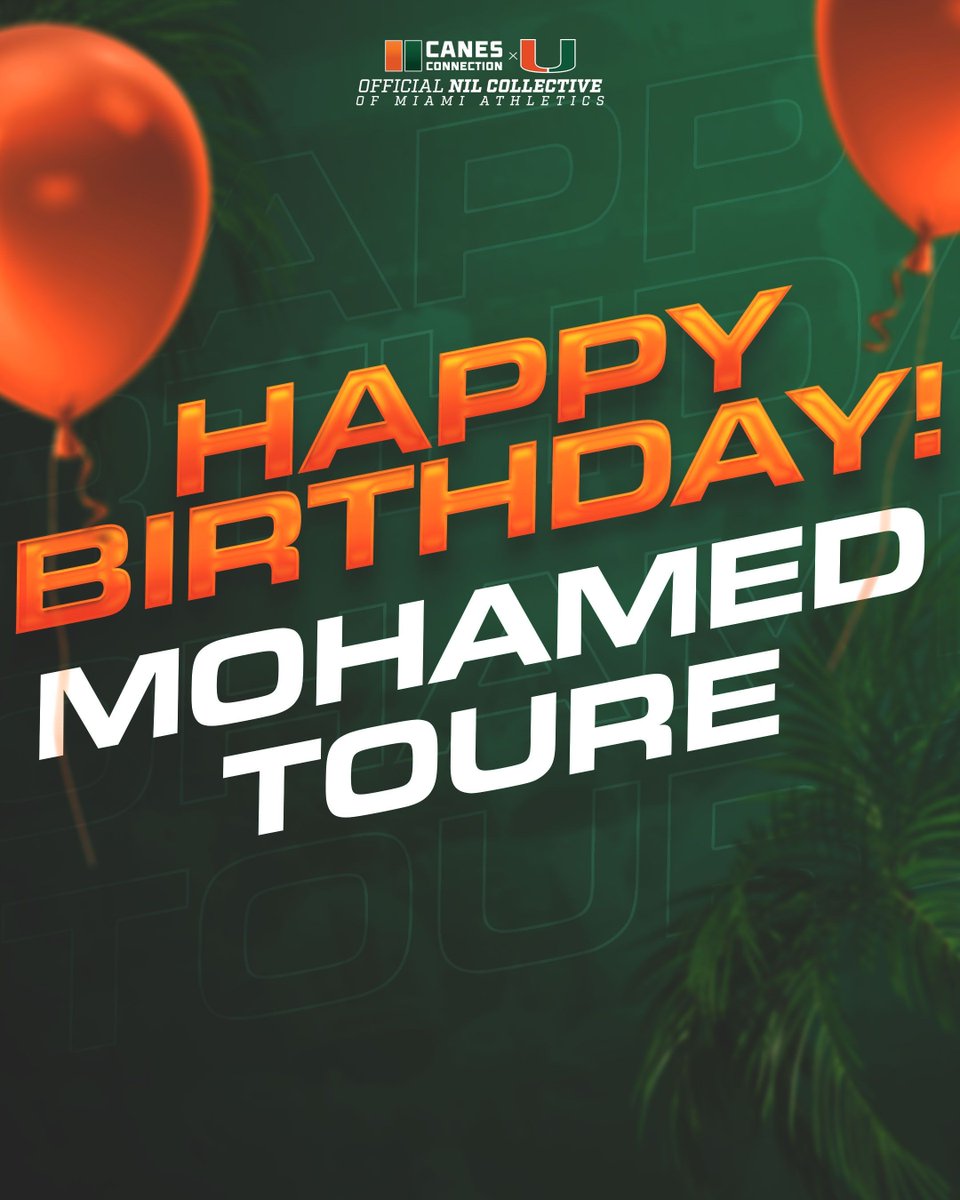 CanesConnection's tweet image. Happy Birthday, Mohamed! 🎉
We can’t wait to see all that you’ll bring to the field this season. Here’s to a year full of growth, opportunity, and big wins ahead.
Help us give Mohamed a warm birthday welcome! 🙌🏻
#CanesConnection #HappyBirthday #HBD #GoCanes #MiamiHurricanes…