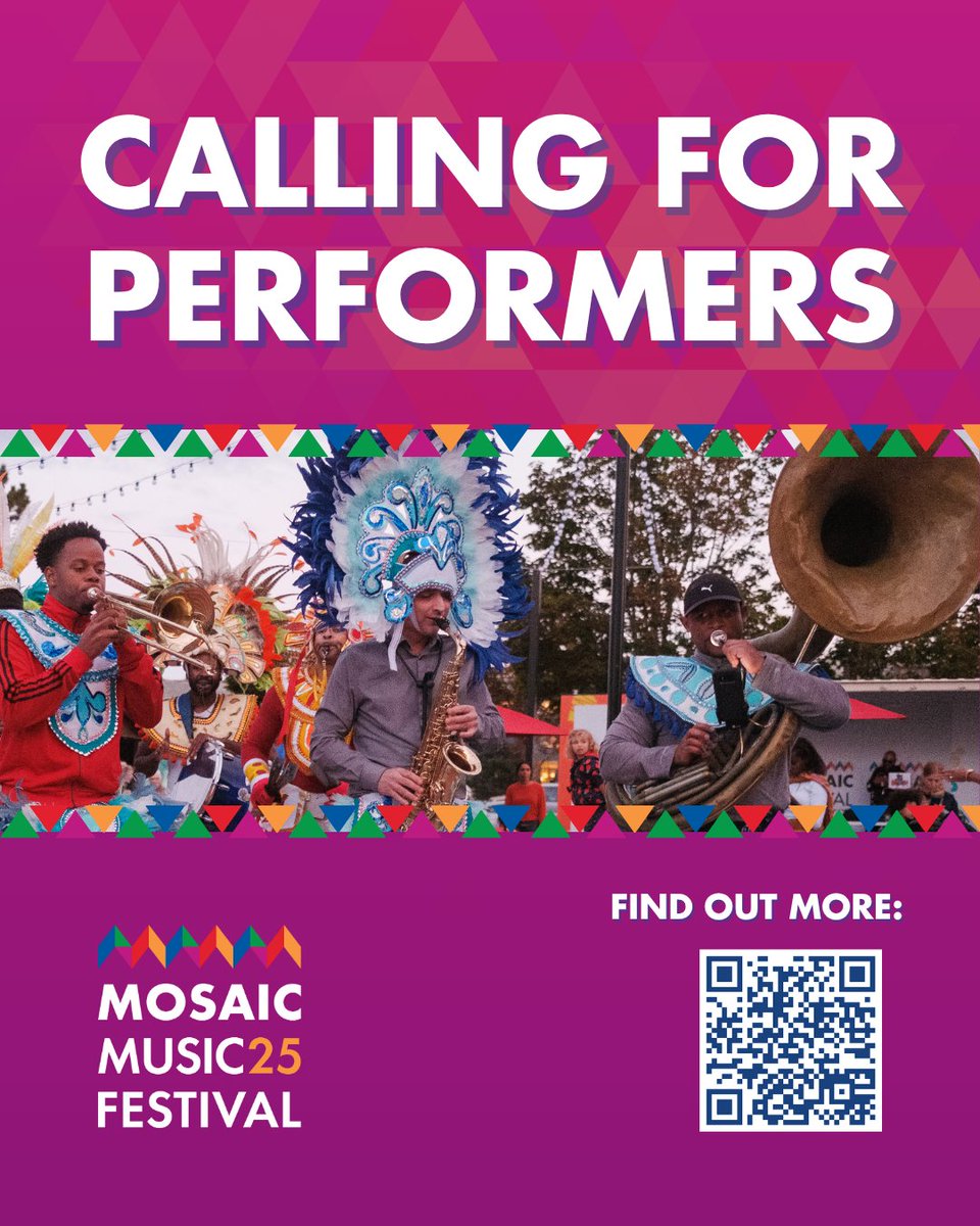 Calling for Performers! 🌟
We’re inviting performers to be part of Mosaic Festival 2025!
✨ Date: September 20
📍 Location: Halifax Waterfront
 Apply now: mosaicfestival.ca/2025-performer…
#MosaicMusicFestival #Mosaic2025 #CallForPerformers