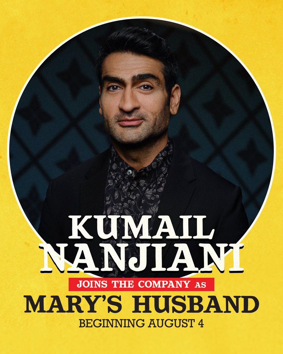 ohmaryplay's tweet image. Kumail Nanjiani joins the company of OH, MARY! as Mary’s Husband alongside @JinkxMonsoon as Mary Todd Lincoln beginning August 4!