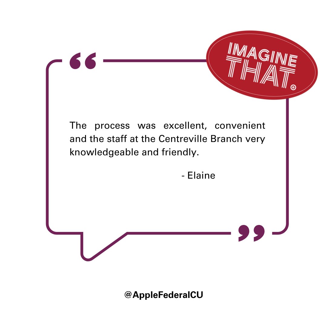AppleFederalCU's tweet image. Another five-star moment! We’re proud to provide loan services that earn top marks from our members.
#memberfirstculture #fivestarreview #credituniondifference