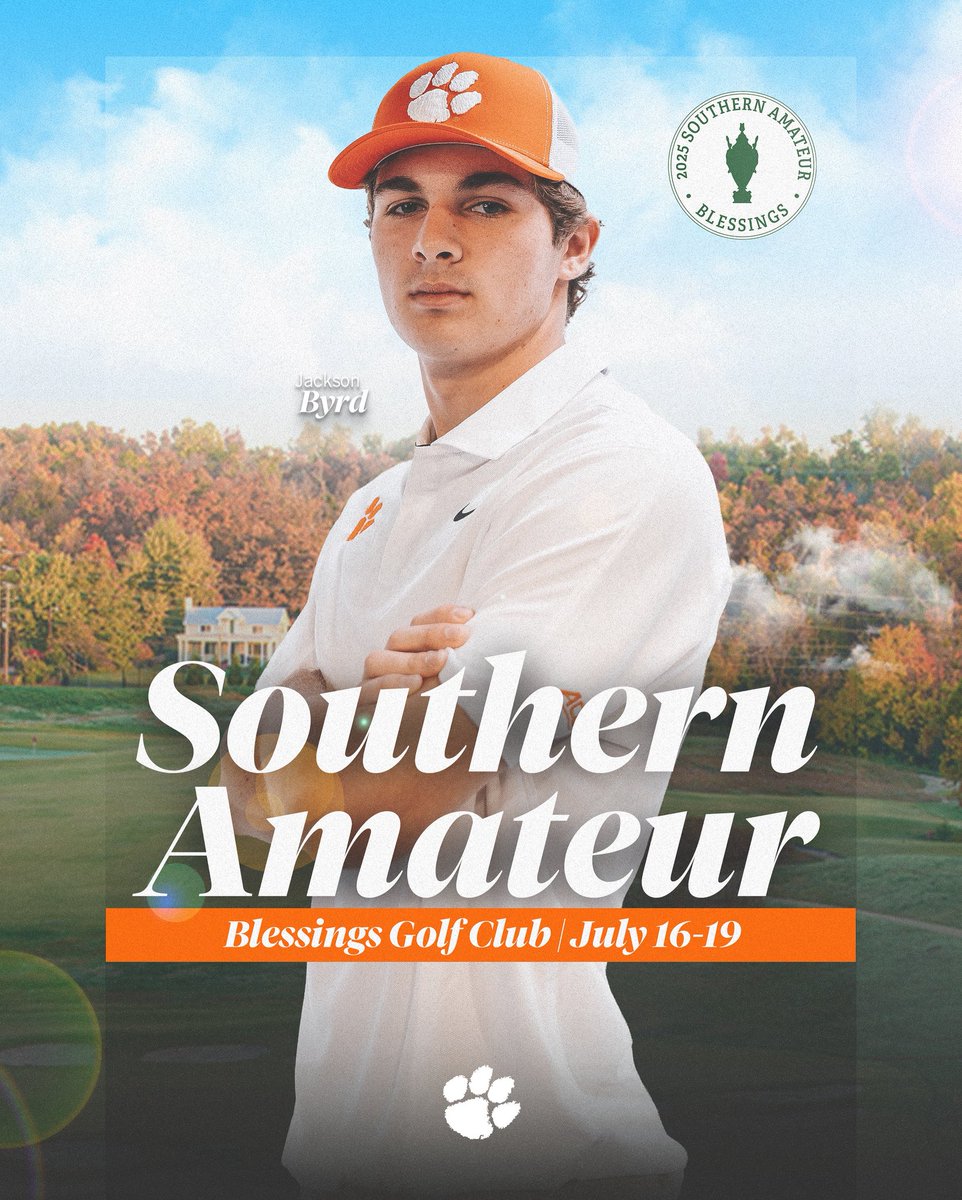 ClemsonMGolf's tweet image. Good luck to Jackson Byrd as he begins the 119th Southern Amateur Championship today at the Blessings Golf Club!!