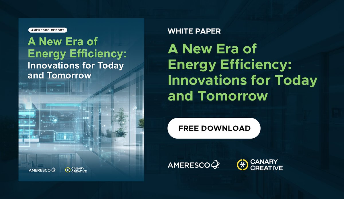 CanaryMediaInc's tweet image. As energy demand and costs rise, this @Ameresco report explores how AI, data analytics, and smart financing models are transforming energy efficiency. Learn how organizations are cutting costs, lowering emissions, and modernizing infrastructure with innovative, tech-driven…