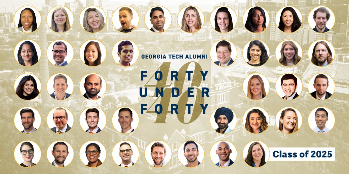 Congratulations to the 2025 class of Georgia Tech 40 Under 40 honorees. These Yellow Jacket innovators are reshaping industries, solving big challenges, and leaving a lasting mark on the world, all under the age of 40. 🐝
 
Learn more: bit.ly/4lxuMhr