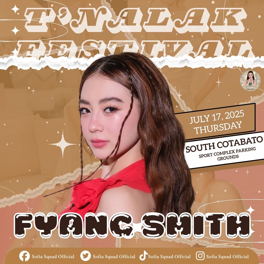 sofiasquadofc's tweet image. Nasaan si Fyang? Nasa South Cotabato ang ating eabab! Feel the beat and kilig and ihahandog ng ating Queen Fyangi sainyo. 🙌🏻🤎

Celebrate the T'nalak Festival with Queen Fyangi kaya mga taga South Cotabato handa naba ulet kayo makita ang ating Queen Eabab✨🤎

#fyangsmith