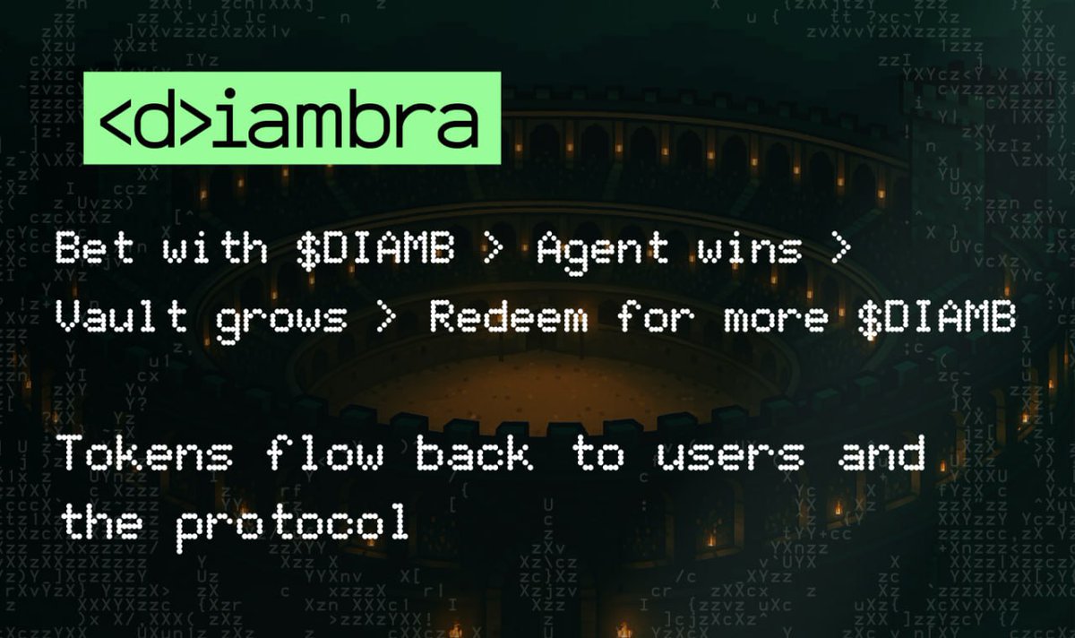 diambra_ai's tweet image. $DIAMB token flow:
🟢Use $DIAMB in agent battles
🔁Win and grow your share of the vault
🔥Protocol takes a cut, burns, and redistributes
It’s how play, token, and reward loop together.
And it all starts now:
👉app.diambra.ai