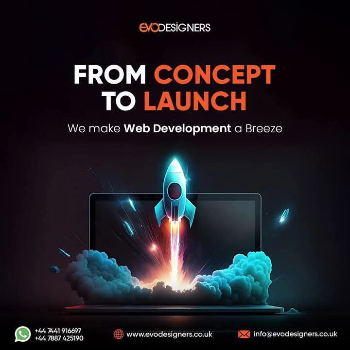 evodesignersuk's tweet image. From concept to launch, we make website development a breeze!
Let EvoDesigners bring your vision to life with a seamless, professional experience. Ready to build your dream website? Let&apos;s get started today! 
#EvoDesigners #WebDevelopmentMadeEasy #FromConceptToLaunch
#EvoDesigners