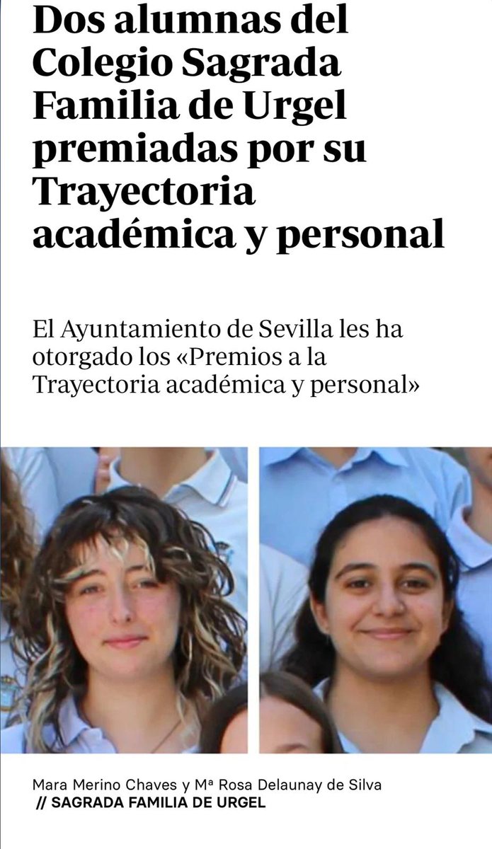SAFAURSEVILLA's tweet image. Mara y Rosa PREMIOS A LA TRAYECTORIA ACADÉMICA Y PERSONAL