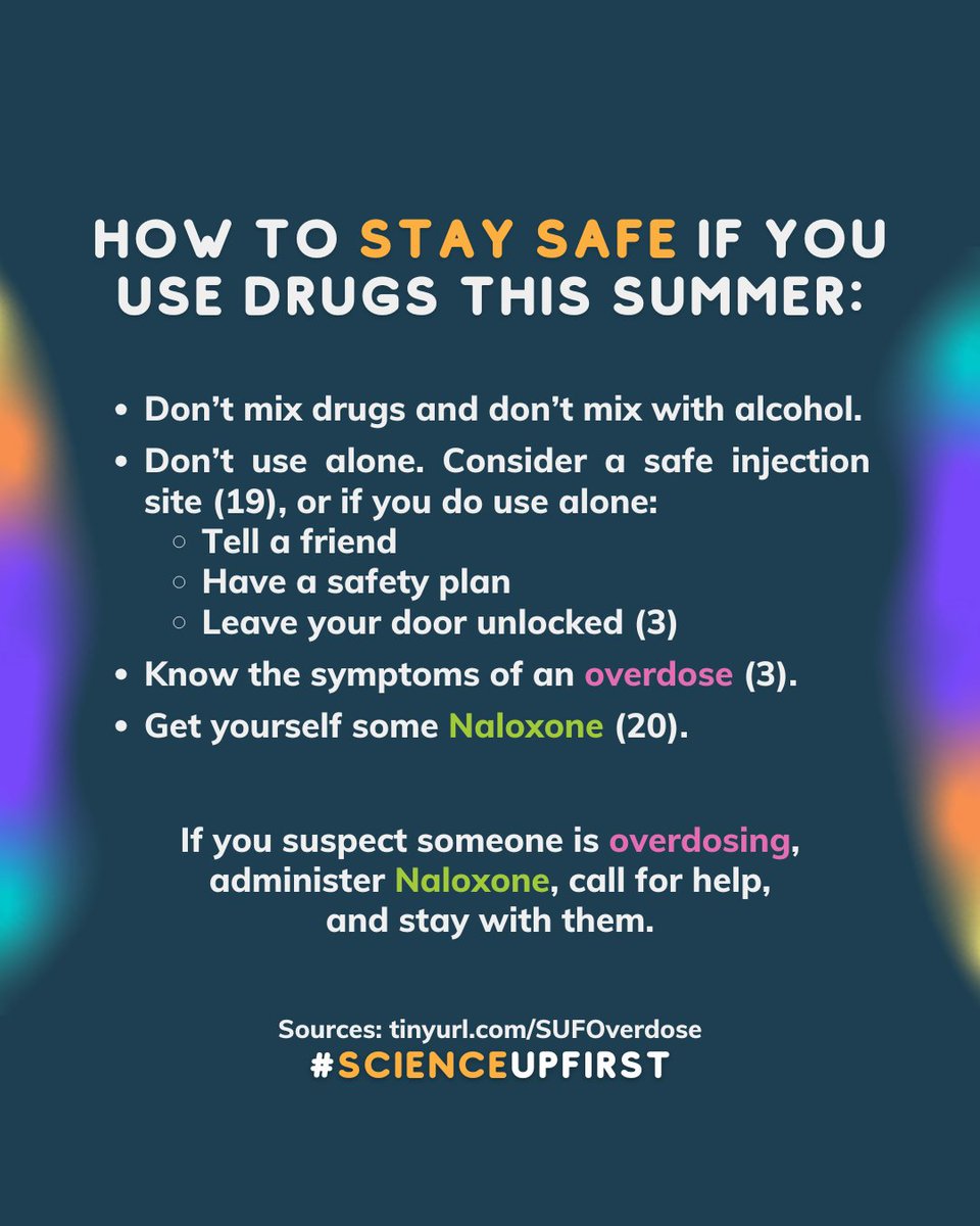 ScienceUpFirst's tweet image. If you use drugs this summer, use safely.
Check out the full post for more facts on opioids, naloxone, overdoses and safe usage tips👇
scienceupfirst.com/public-health/…
#ScienceUpFirst