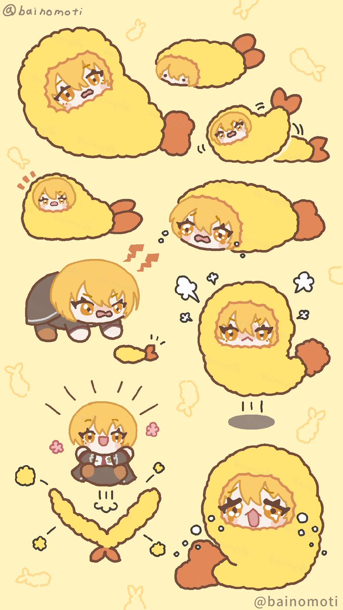 bainomoti's tweet image. #これでフォロワーさん増えました 

エビフライのドンキちゃんのぬいの絵