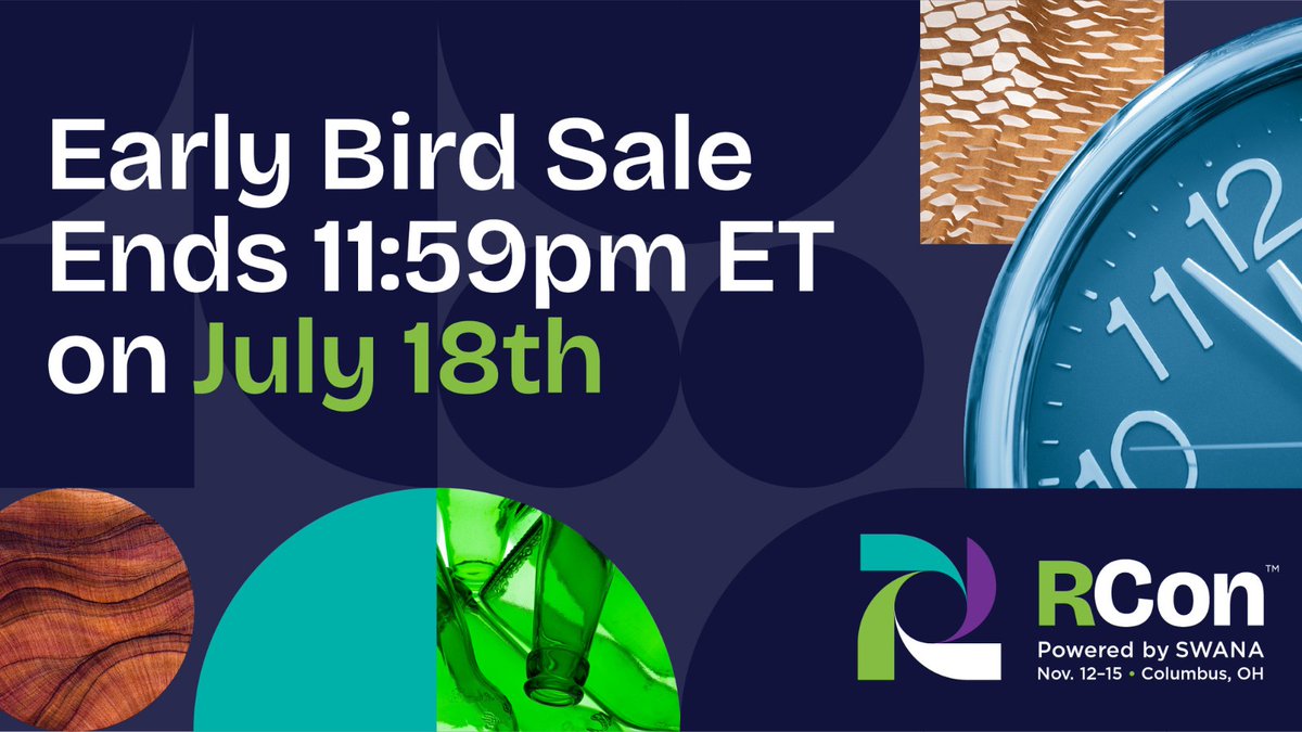 Time’s almost up! 🎉 Register for RCon™ 2025 by midnight this Friday, July 18, to save with Early Bird pricing at $1,000 USD/CAD.

Connect, learn &amp; explore with us from Nov. 12–15 in Columbus, Ohio!

swana.org/events/rcon202…

#SWANARCon #EarlyBirdSale #Savings