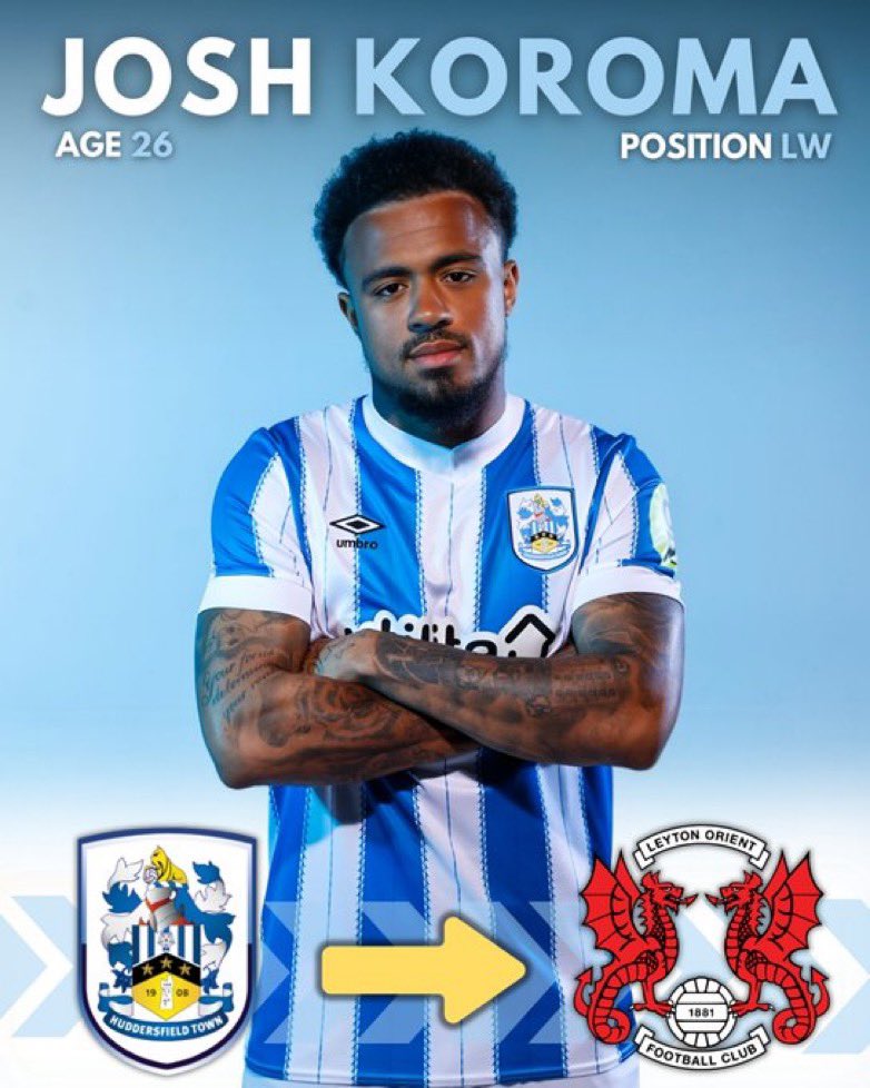 📝 Josh Koroma signs for Leyton Orient 

The 26 year old winger returns to E10 on a 3-year deal, after leaving Huddersfield Town this summer. 

Welcome back Josh! 🔴⚪️ #LOFC
