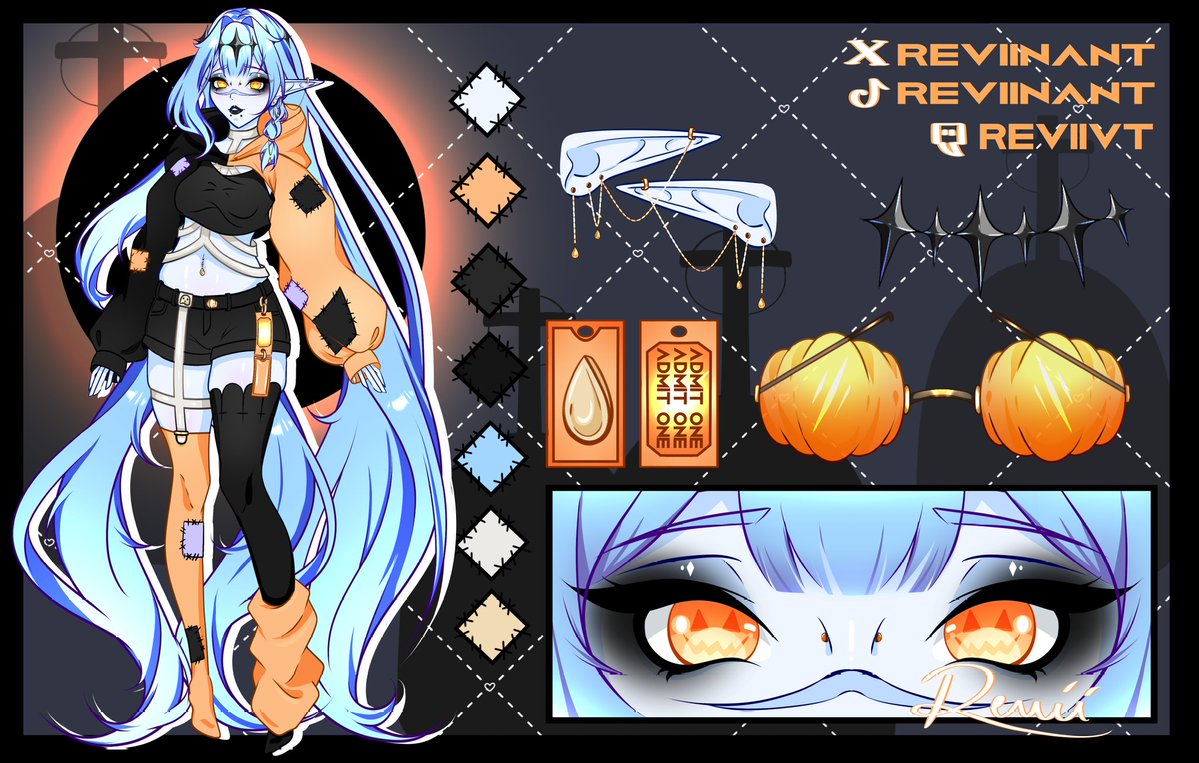 Reviinant's tweet image. 🎃 finalized design! ✨️
Admit one! The maze is ready. The patch is waiting... something else might be waiting for you, too 👻