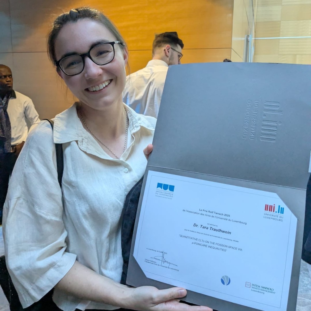 OxfordStats's tweet image. Congratulations to our postdoctoral research associate Dr Tara Trauthwein who has won this year's Rolf Tarrach Award for the best doctoral thesis at University of Luxembourg 👏
Tara's winning thesis is available to read online at orbilu.uni.lu/handle/10993/5…