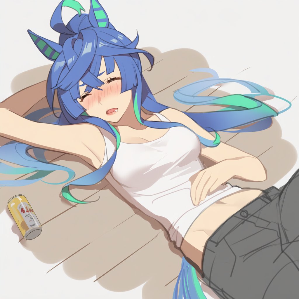 #大人ウマ娘シリーズ 

飲みすぎ大人ツインターボ
どうしよう、寝ちゃったぞ……なワンシーン 