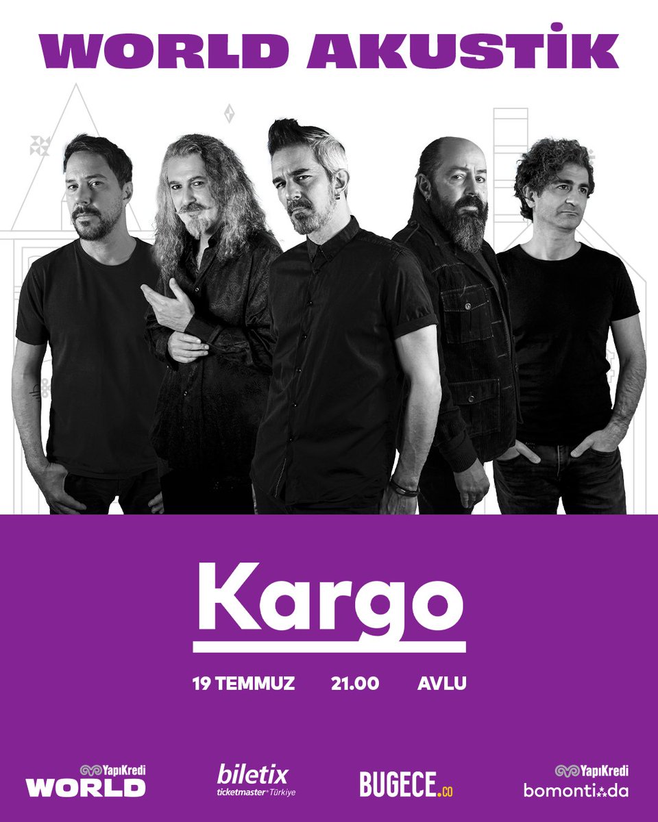 Müziğin zamansız sesi Kargo, World Akustik sahnesinde! 🎤✨
Siz de 19 Temmuz 21.00’de Yapı Kredi bomontiada’da yerinizi almayı unutmayın.

🎟️ Biletix ve BuGece üzerinden biletinizi alabilirsiniz.

#YapıKrediWorld
