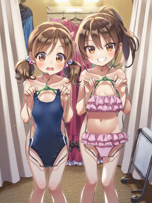 さおり&祐理 in 試着室(うちの子) 