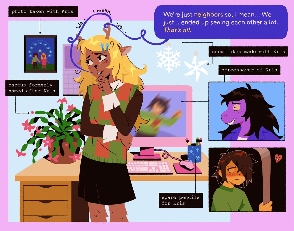 gooselycharms's tweet image. diagram of a fake idgafer #deltarune #kriselle