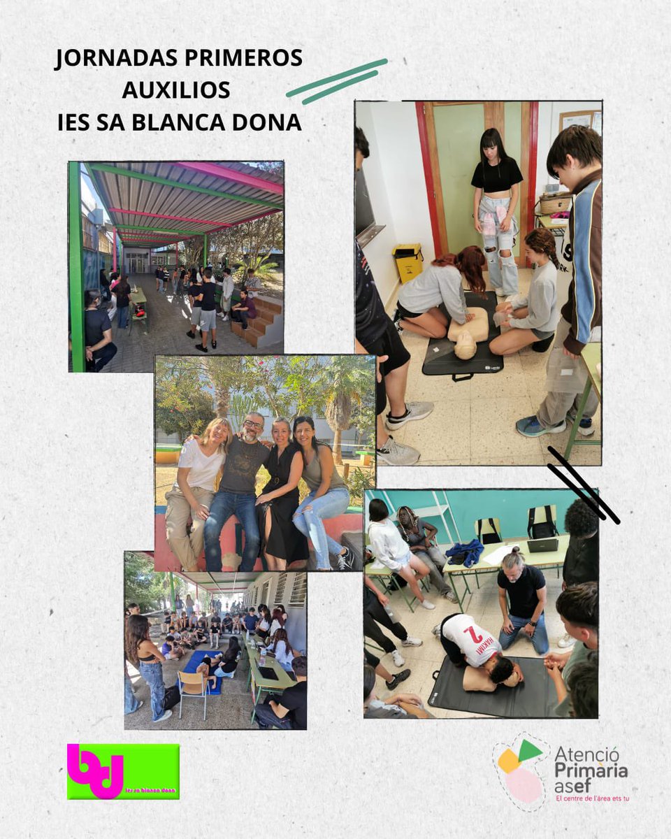 primariaasef's tweet image. Jornadas primeros auxilios IES SA BLANCA DONA
El pasado 30 de mayo, enfermeros del centro de salud de Vila formaron a alumnos del IES en primeros auxilios.
VIA C.S VILA
@salutgoib
@ibsalut
@asef_ibsalut
#primariaasef
#primerosauxilios