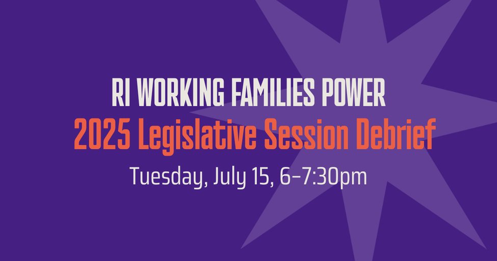 🎤 RI Working Families Power 2025 Legislative Session Debrief
🏭 RI Working Families Party
📅 Tue Jul 15, 6:00pm
💻 virtual
🔗 mobilize.us/riwfp/event/80…