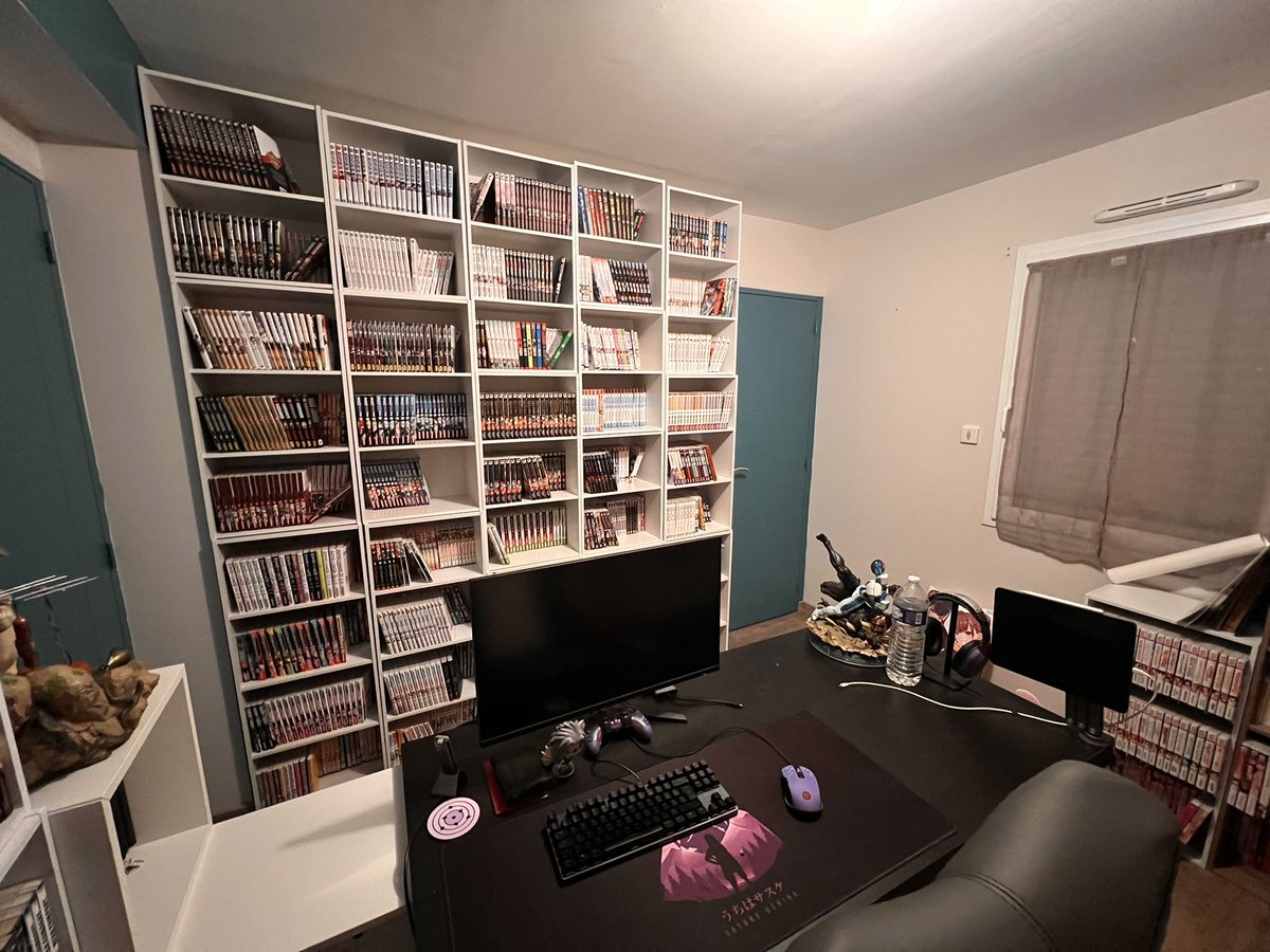ghinrey's tweet image. La pause se termine enfin, le déménagement est fait, et la mangathèque commence à ressembler à quelque chose !
Il reste encore quelques meubles et surtout la déco, mais le plus gros est fait !