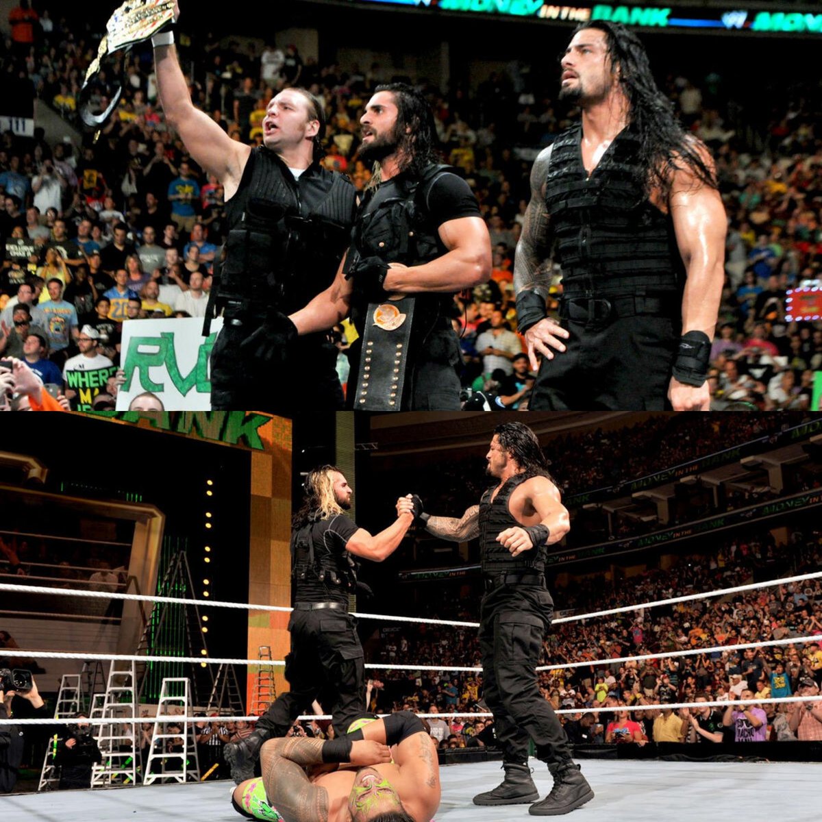 _Rollins_Utd's tweet image. 12 years ago today,The Shield's
Seth Rollins and Roman Reigns prevailed The Usos in a spectacular Tag Team matchup at #MITB.🔥🥺