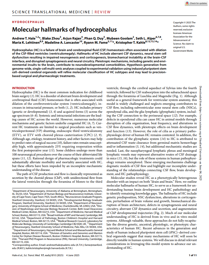 NREFORG's tweet image. Congratulations to Dr. Andrew Hale, 2024-25 recipient of the NREF & Academy of Neurological Surgeons Research Fellowship Grant! His NREF-supported research led to a lead-author publication in Science Translational Medicine: science.org/doi/10.1126/sc…
A well-earned honor and a…