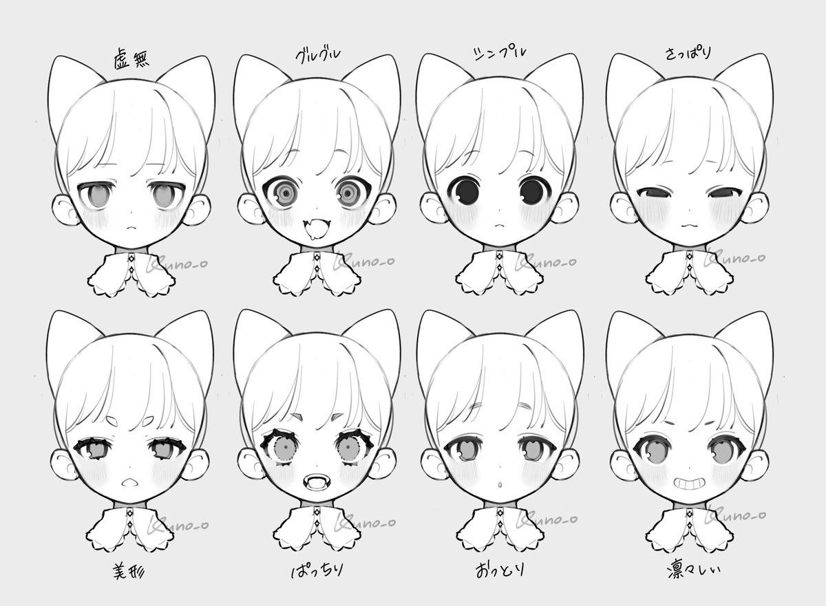 kuno_on's tweet image. いろんな顔の描き方