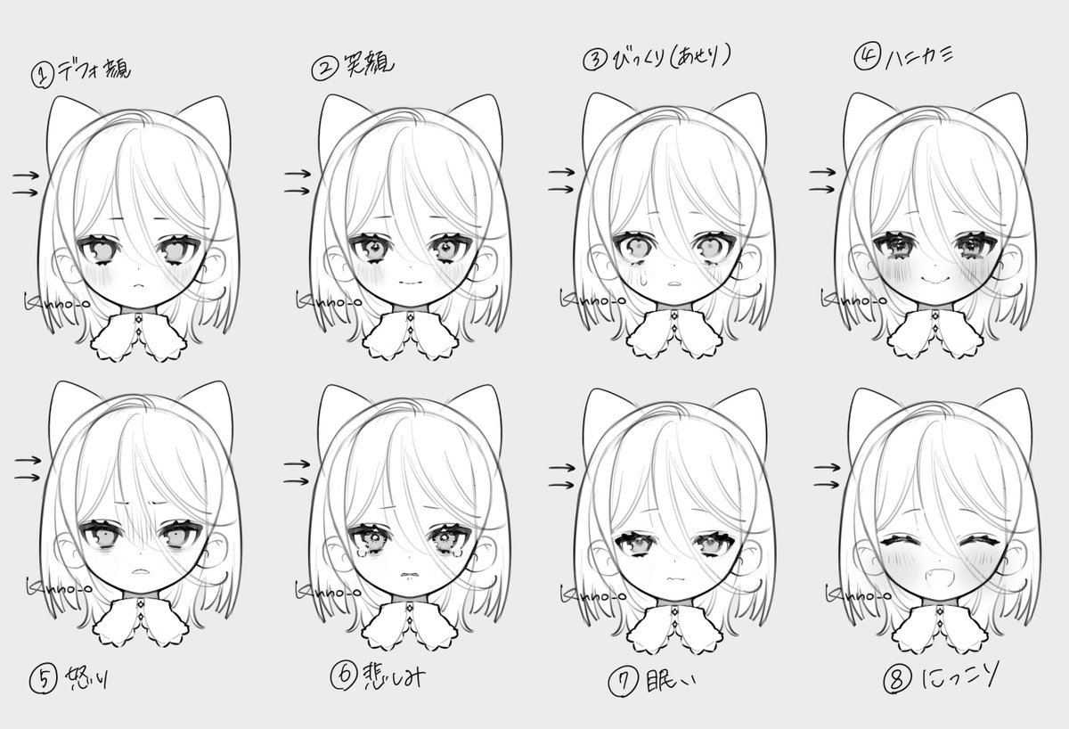 kuno_on's tweet image. いろんな顔の描き方