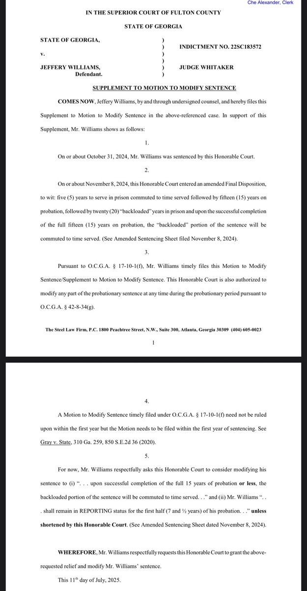 JozsefPapp_'s tweet image. New filing by Young Thug’s attorneys Brian Steel and Keith Adams makes it more specific on how they want his sentence amended. @ajc #ysltrial