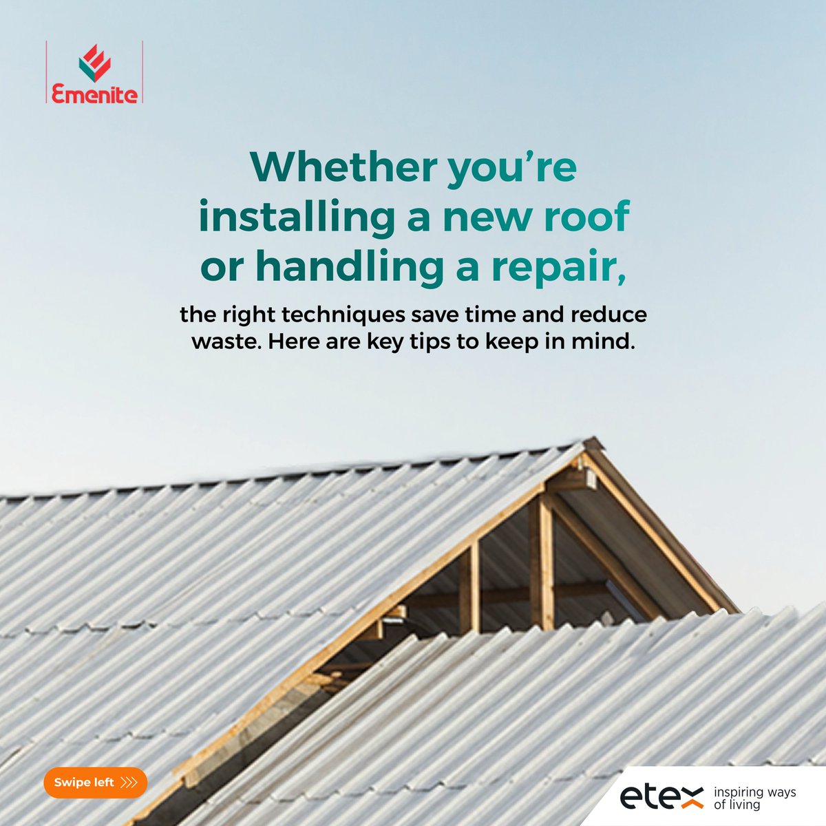 emenitelimited's tweet photo. Roofing done right = fewer repairs, less waste, and long-term durability. Swipe through for expert tips and build with confidence!
#WhereverPeopleBuild #Etex #FibreCement #Emenite #Roofing https://t.co/vM5jF7hKlE