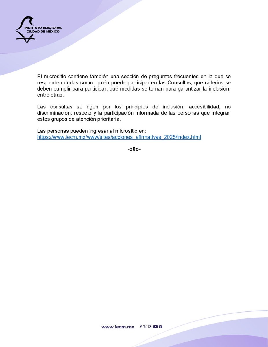 El #IECM organizará consultas a grupos de atención prioritaria en materia de postulación de candidaturas para las próximas elecciones. Conoce más información en nuestro micrositio. iecm.mx/iecm-pone-a-di…